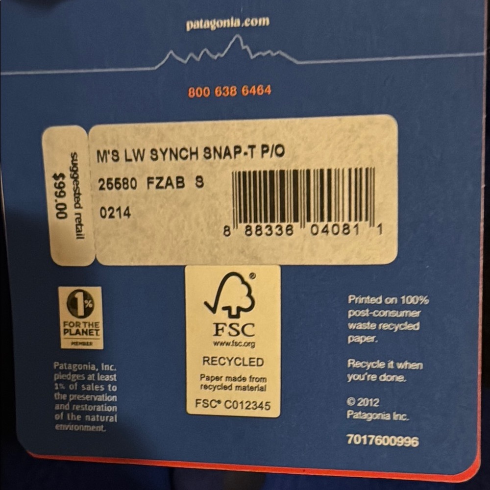 Patagonia AS light weight synchilla snap-t blue/black - Picture 4 of 5
